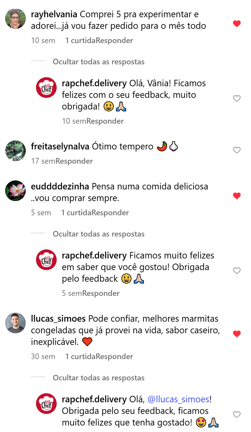 Feedback de cliente RapChef