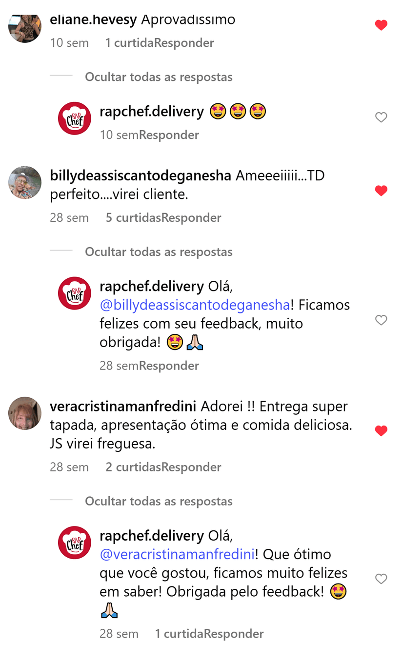 Feedback de cliente RapChef