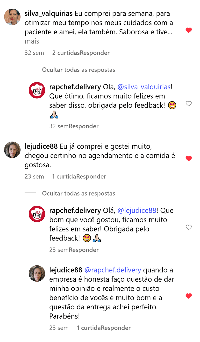 Feedback de cliente RapChef